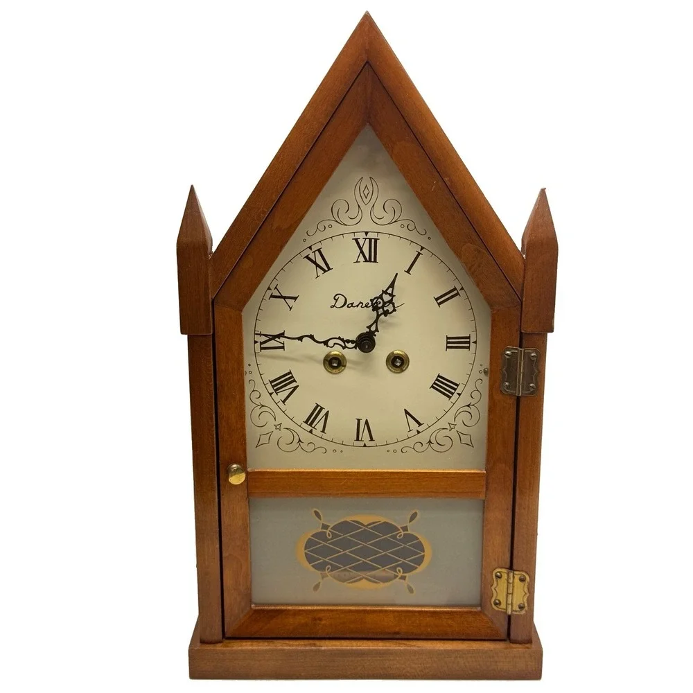 Vintage Daneker Steeple Clock German Movement Gothic Dark Academia No Key, READ